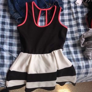Black striped dress